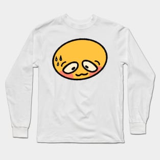 Blushing cursed emoji Long Sleeve T-Shirt